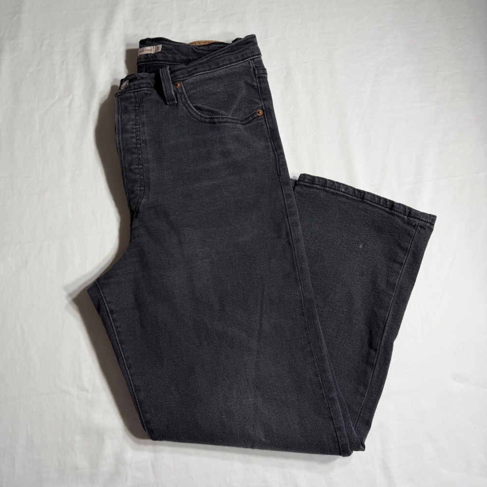 Levis Ribcage Straight Ankle Jeans Womens 31 Washed Black High Rise 72693-0134 - Picture 2 of 11